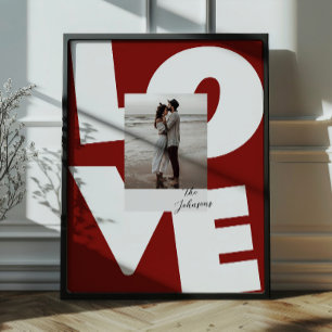 Arte de pared de amor retro negrita con foto