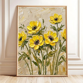 Arte de pared de anemone moderno con técnica impas