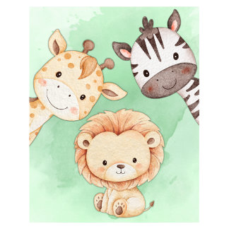 Arte de pared de animales de safari para guardería