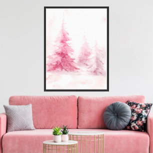 Arte de pared de árbol rosa – D elegante para el h