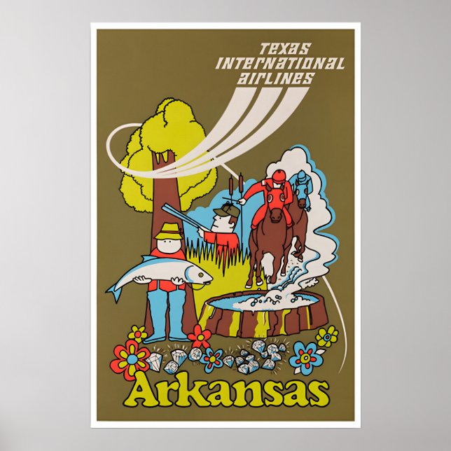 Arte de pared de Arkansas Póster de viaje Impresió (Frente)