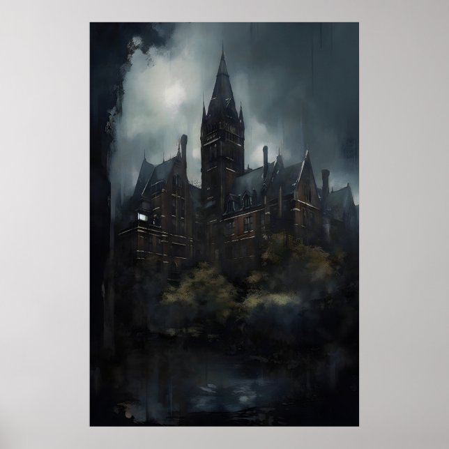Arte de pared de arquitectura gótica de Asylum, ól (Frente)
