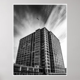 Arte de pared de arquitectura moderna Ciudad en bl