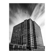 Arte de pared de arquitectura moderna Ciudad en bl