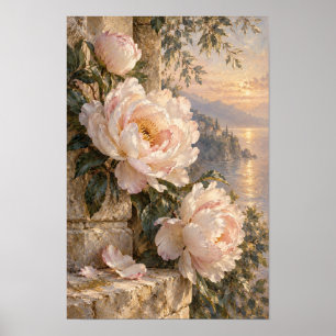 Arte de Pared de Arte Fino Atardecer Lago Blush Pe