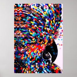 Arte de Pared de Ave Tropical Vibrante en Expresio