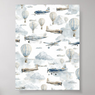 Arte de pared de avión, decoración vintage de guar