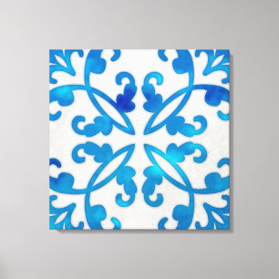 Arte de pared de azulejos azul 24x24