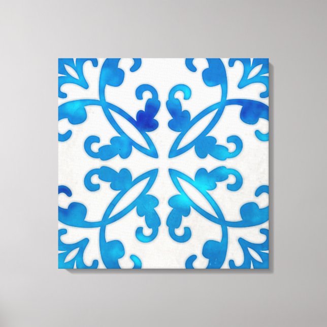 Arte de pared de azulejos azul 24x24 (Anverso)