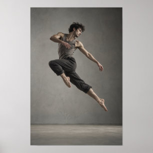 Arte de pared de bailarín masculino en movimiento 
