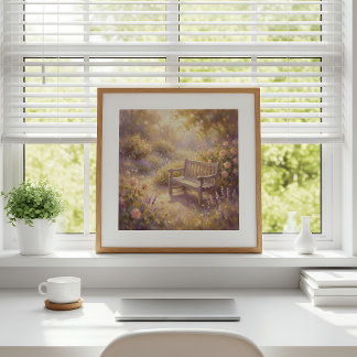 Arte de pared de banco de jardín