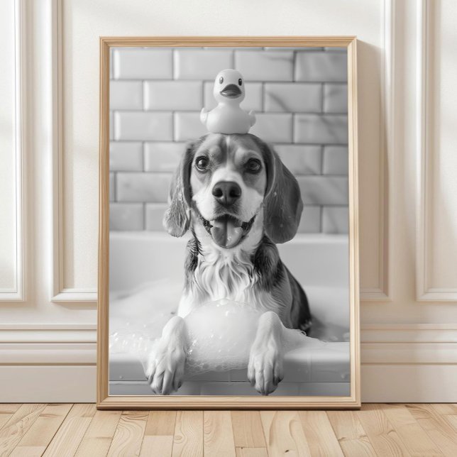Arte de Pared de Baño de Beagle, Perro y Pato de G (Subido por el creador)