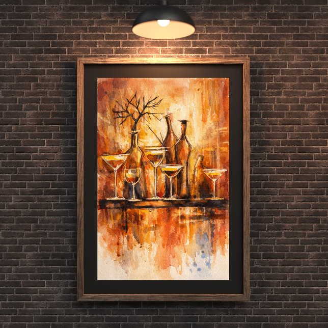 Arte de pared de bar acuarela rústica moderna (Subido por el creador)