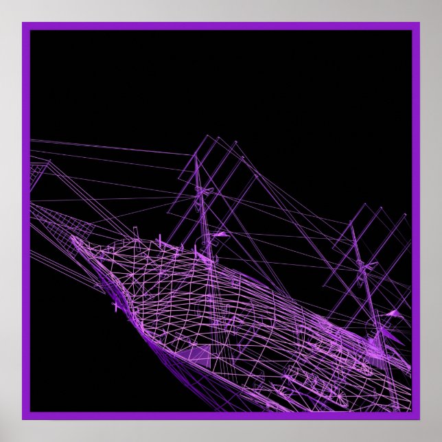 Arte de pared de barcos piratas 20x20 (Frente)