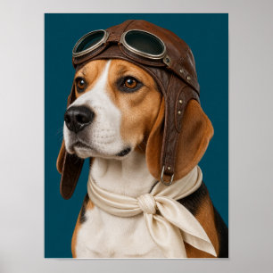 Arte de pared de Beagle — Retrato de mascota pilot