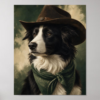 Arte de Pared de Border Collie — Retrato de Vaquer
