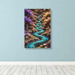 Arte de pared de bosque encantado en 3D - Magenta