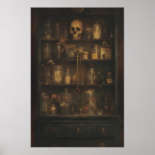 Arte de pared de botica gótica, Dark Academia