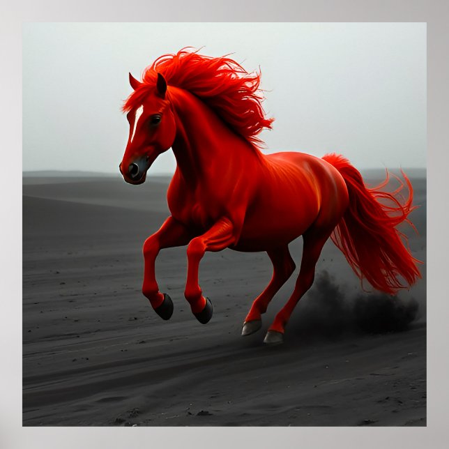 Arte de pared de caballo galopando poderoso | Ecue (Frente)