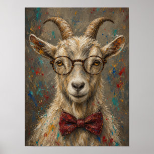 Arte de pared de cabra — Retrato de pintura al óle