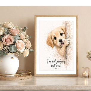 Arte de pared de cachorro curioso Impresión divert