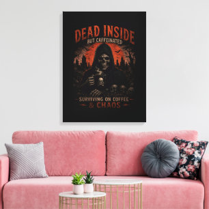 Arte de pared de café muerto por dentro pero cafei