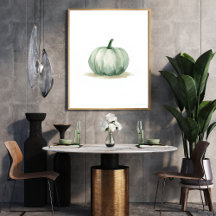 Arte de pared de calabaza verde sage aireado | Min