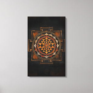 Arte de pared de canvas de Sri Chakra