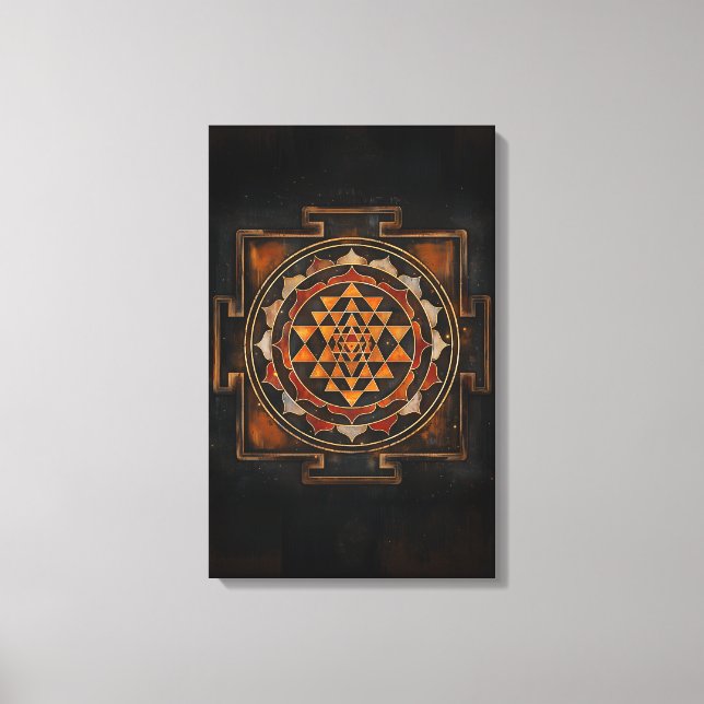 Arte de pared de canvas de Sri Chakra (Anverso)