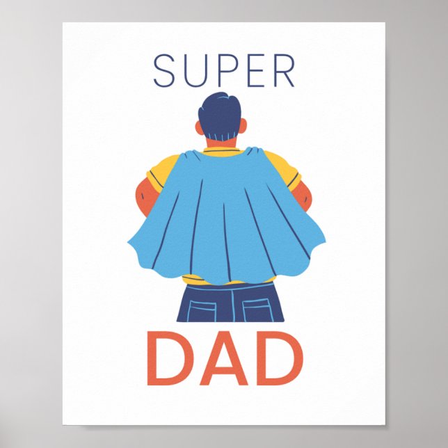 Arte de pared de capa de superhéroe de Super Papá  (Frente)