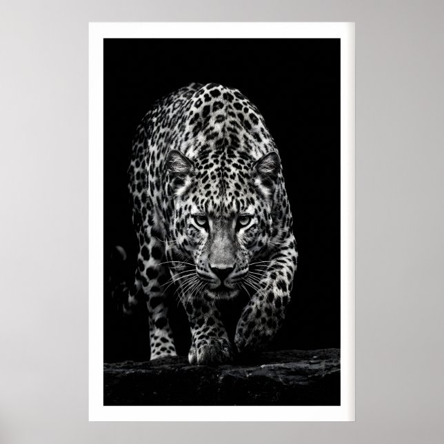 Arte de pared de cara de leopardo Impresión de vid (Frente)