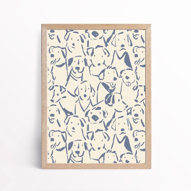 Arte de pared de cartel de perro garabateado a man (Subido por el creador)