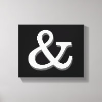 arte de pared de carteles de ampersand en blanco y