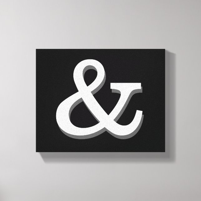 arte de pared de carteles de ampersand en blanco y (Anverso)