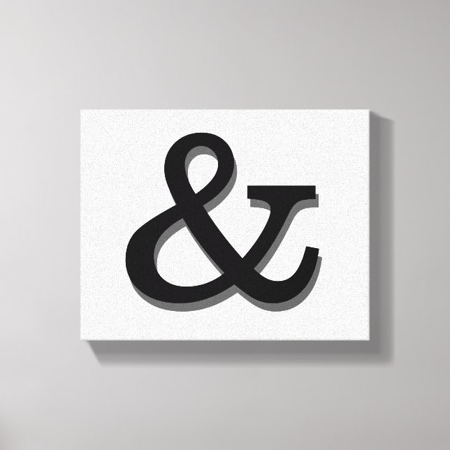 arte de pared de carteles de ampersand en blanco y (Anverso)