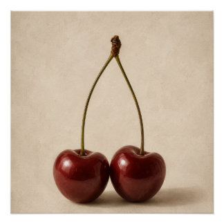 Arte de pared de cereza minimalista | Póster coque