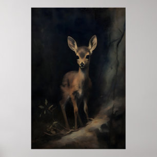 Arte de pared de cervatillo, animales del bosque, 