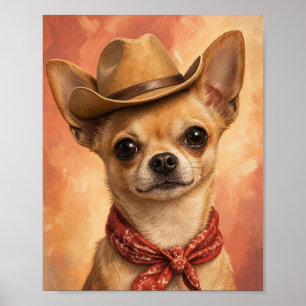 Arte de pared de Chihuahua — Retrato de vaquero di