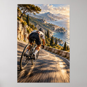 Arte de pared de ciclismo en carretera alpina – De