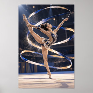Arte de pared de cinta de gimnasia rítmica gimnast