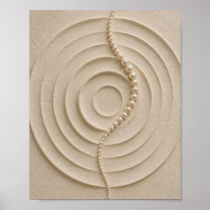 Arte de pared de círculos abstractos Japandi minim