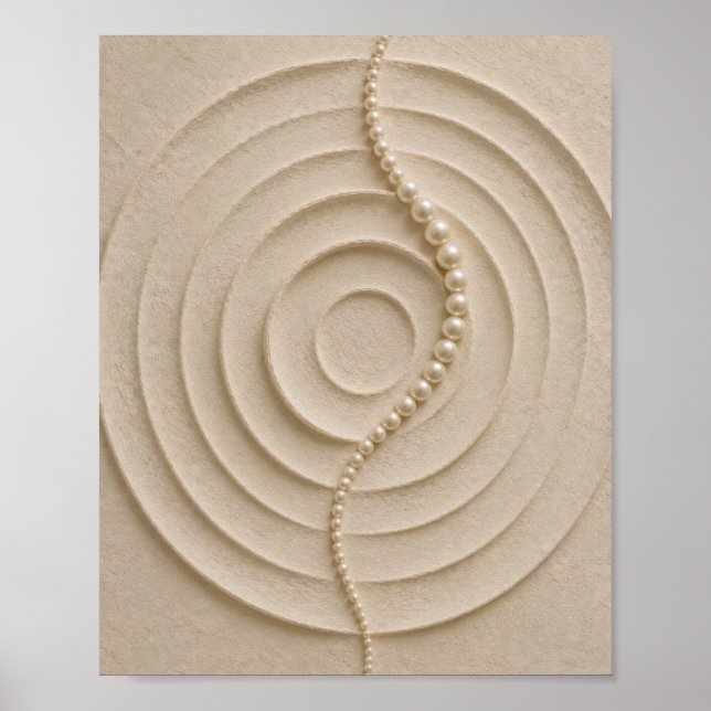 Arte de pared de círculos abstractos Japandi minim (Frente)