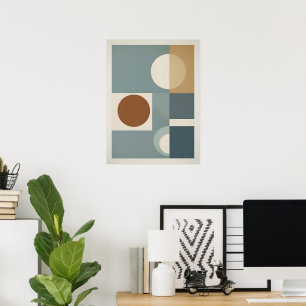 Arte de pared de círculos y cuadrados geométricos