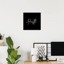 Arte de pared de cita de Hustle – Póster minimalis