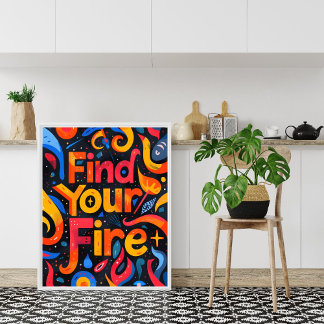 Arte de pared de cita motivacional corta y colorid
