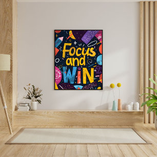 Arte de pared de cita motivadora de éxito enfócate