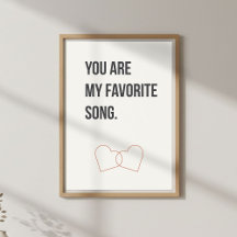 Arte de pared de citas románticas, decoración mini