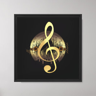 Arte de pared de clef de sol de vinilo de música d