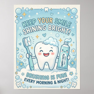 Arte de pared de clínica dental dibujo animado de 