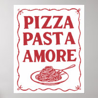 Arte de pared de cocina de comida italiana Pizza P